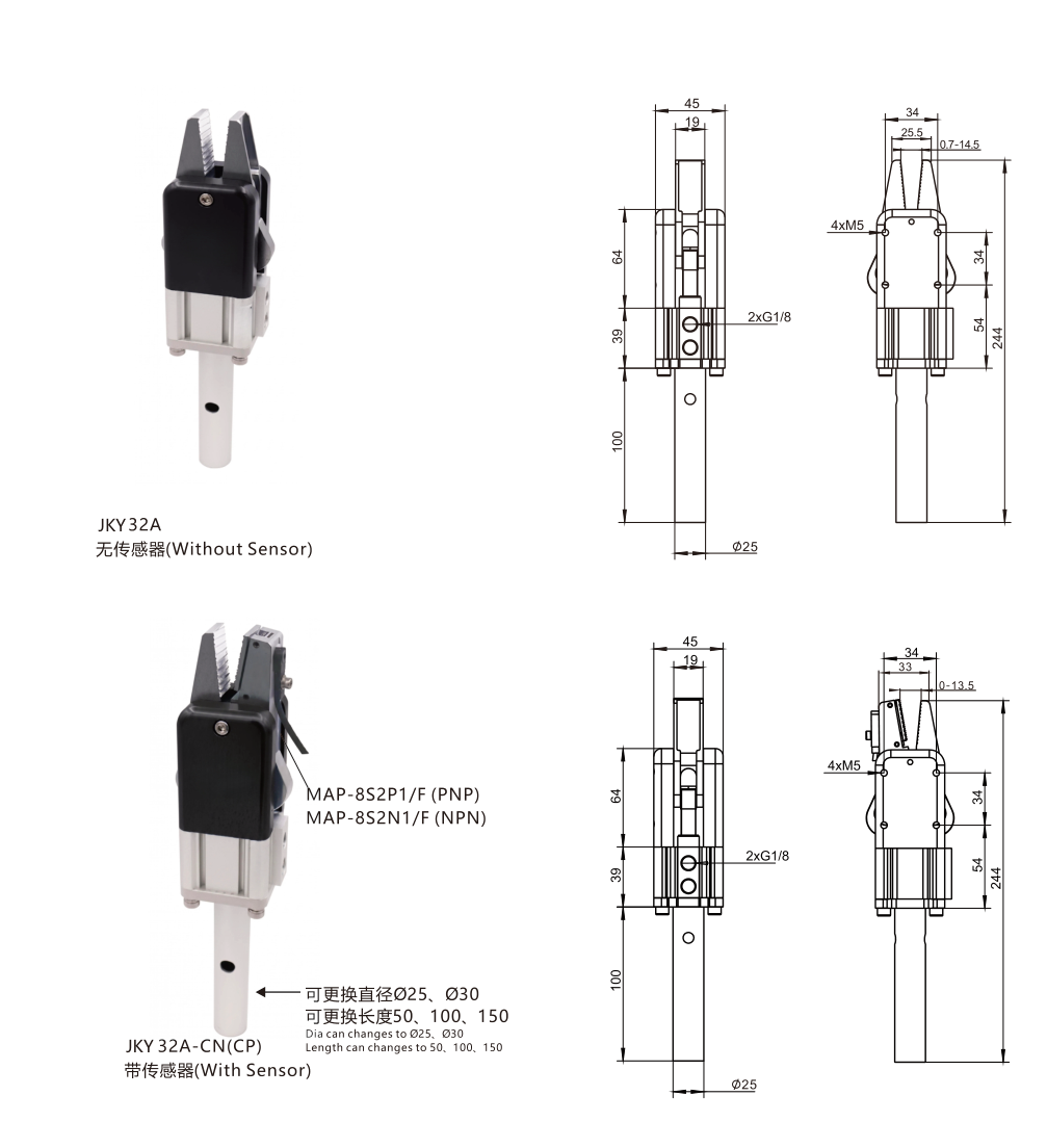JKY32 SERIES 外形与安装尺寸