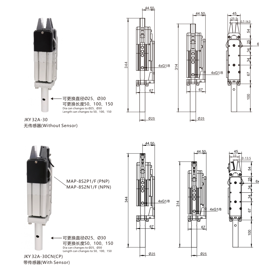 JKY32 SERIES 外形与安装尺寸
