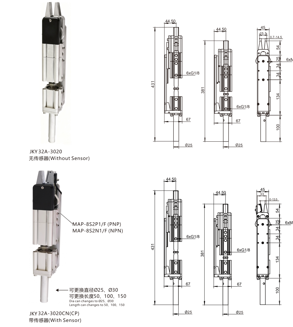 JKY32 SERIES 外形与安装尺寸