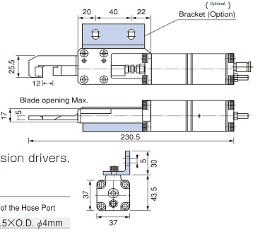 GT-NK10 / GT-TC-02 Thrust cut nippers and tooling cylinders