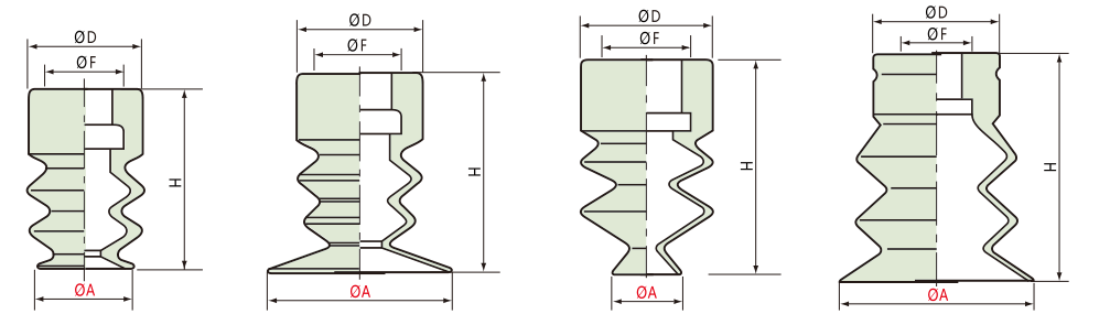 JSH3 Three-bellows vacuum cups