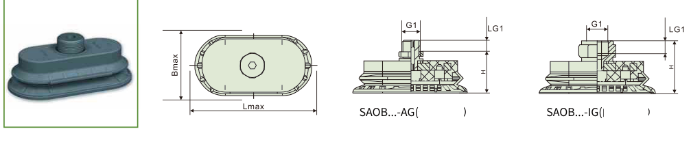 JAOB Oval bellows vacuum cups