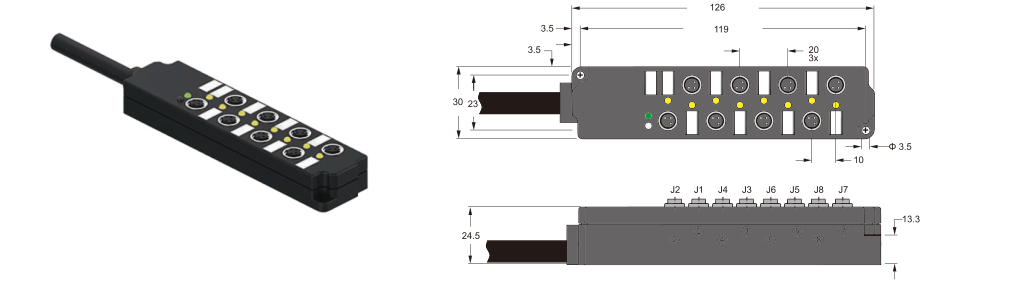 JB8M8-D2 M8 八分口分线盒