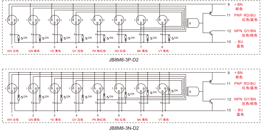 JB8M8-D2 连接与安装示意图