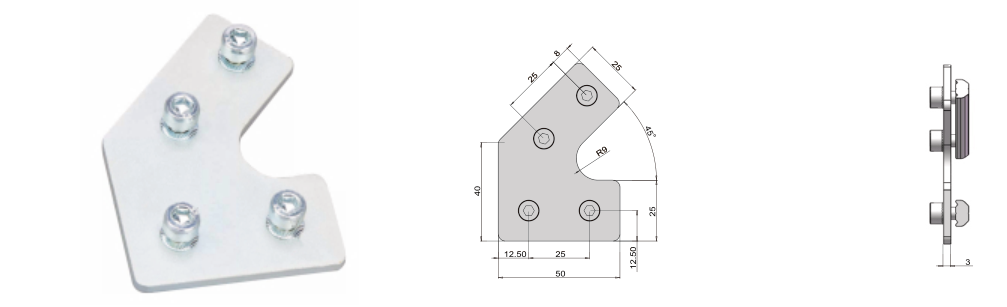 JFP-50 45-degree fixing plates