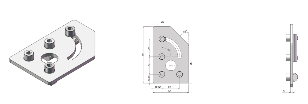 JFP-A50 Adjustable fixing plates
